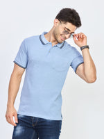 Sky Blue Premium Cotton Polo T-Shirt