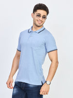 Sky Blue Premium Cotton Polo T-Shirt