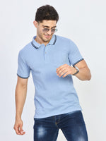 Sky Blue Premium Cotton Polo T-Shirt
