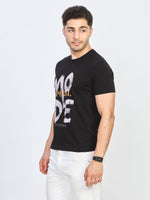 Black Graphic Print Round Neck T-Shirt