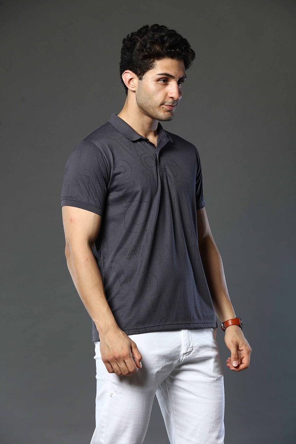Printed Polo Neck T-Shirt