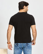 Black Graphic Printed Round Neck T-Shirt