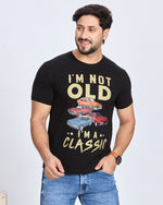 Black Graphic Printed Round Neck T-Shirt