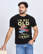 Black Graphic Printed Round Neck T-Shirt