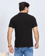 Black Henley Neck T-Shirt