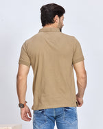 Khaki Solid Polo T-Shirt