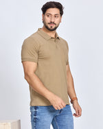 Khaki Solid Polo T-Shirt
