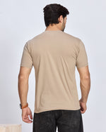 Khaki Graphic Printed Round Neck T-Shirt