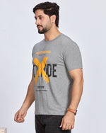 Grey Graphic Printed Round Neck T-Shirt