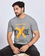 Grey Graphic Printed Round Neck T-Shirt