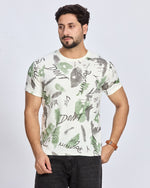 White Graphic Printed Round Neck T-Shirt