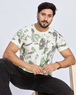 White Graphic Printed Round Neck T-Shirt