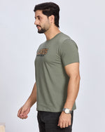 Olive Round Neck Cotton T-Shirt