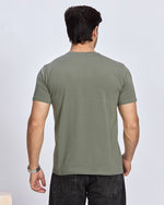 Olive Round Neck Cotton T-Shirt