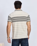 Striped Polo Neck T-Shirt
