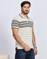 Striped Polo Neck T-Shirt
