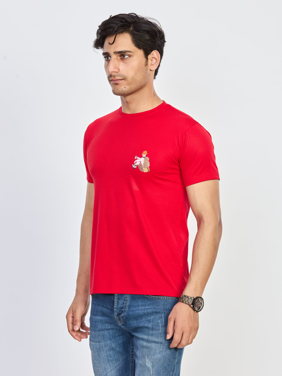 Red Premium Cotton Round Neck T-Shirt