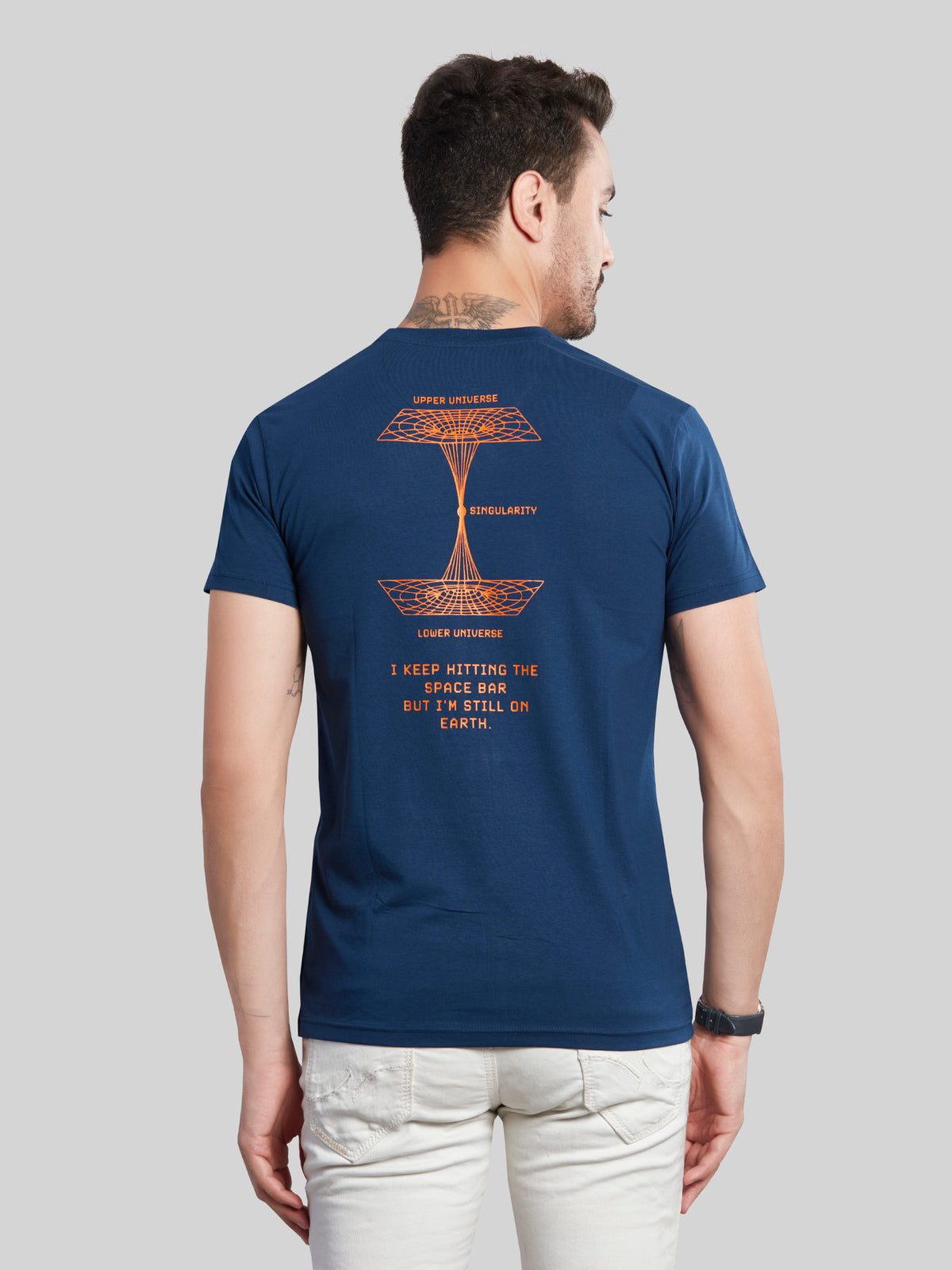 Indigo Printed Round Neck T-Shirt
