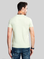 Sea Green Printed Round Neck T-Shirt