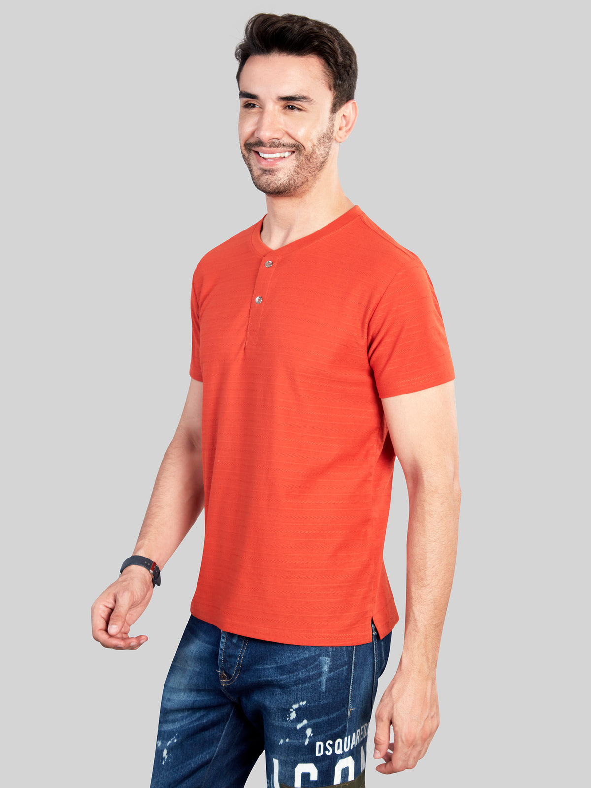 Rust Henly Neck T-Shirt