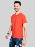 Rust Henly Neck T-Shirt