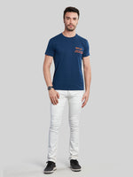 Indigo Printed Round Neck T-Shirt