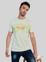 Light Green Printed Round Neck T-Shirt