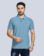 Airforce Plain Polyester Polo Neck T-Shirt