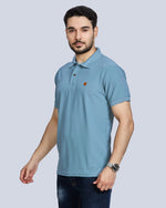 Airforce Plain Polyester Polo Neck T-Shirt