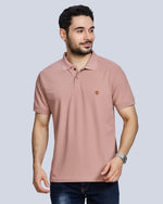 Onion Pink Plain Polo Neck T-Shirt