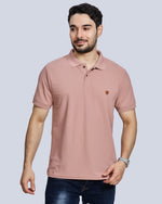Onion Pink Plain Polo Neck T-Shirt