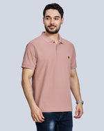 Onion Pink Plain Polo Neck T-Shirt