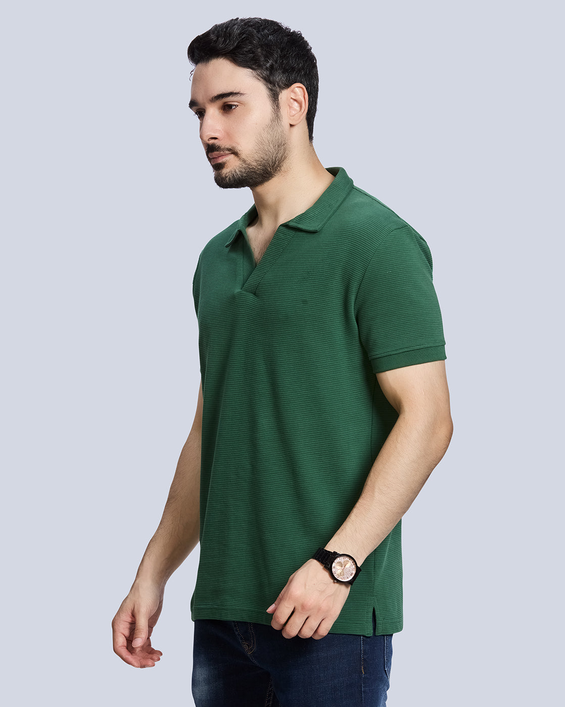 Green Polo Neck T-Shirt