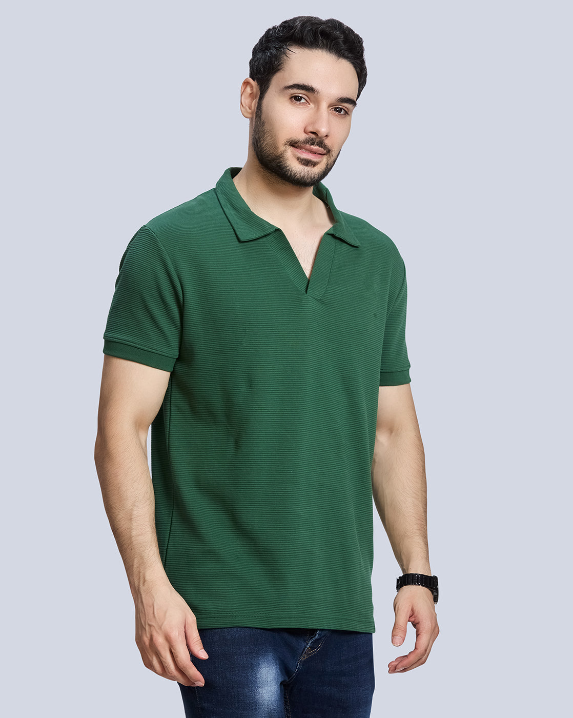 Green Polo Neck T-Shirt