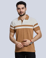 OffWhite Striped Polo Neck T-Shirt