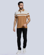 OffWhite Striped Polo Neck T-Shirt
