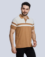 OffWhite Striped Polo Neck T-Shirt