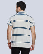 OffWhite Striped Polo Neck T-Shirt