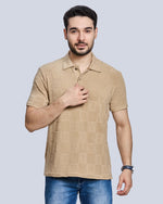 Checked Polo Neck T-Shirt