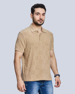 Checked Polo Neck T-Shirt