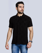 Checked Polo Neck T-Shirt