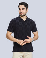 Checked Polo Neck T-Shirt