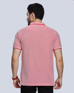 Red Striped Polo Neck T-Shirt