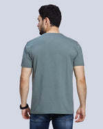 Grey Graphic Print Round Neck Cotton T-Shirt