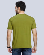 Green Graphic Print Round Neck Cotton T-Shirt