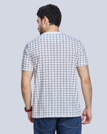 White All Over Printed Round Neck T-Shirt