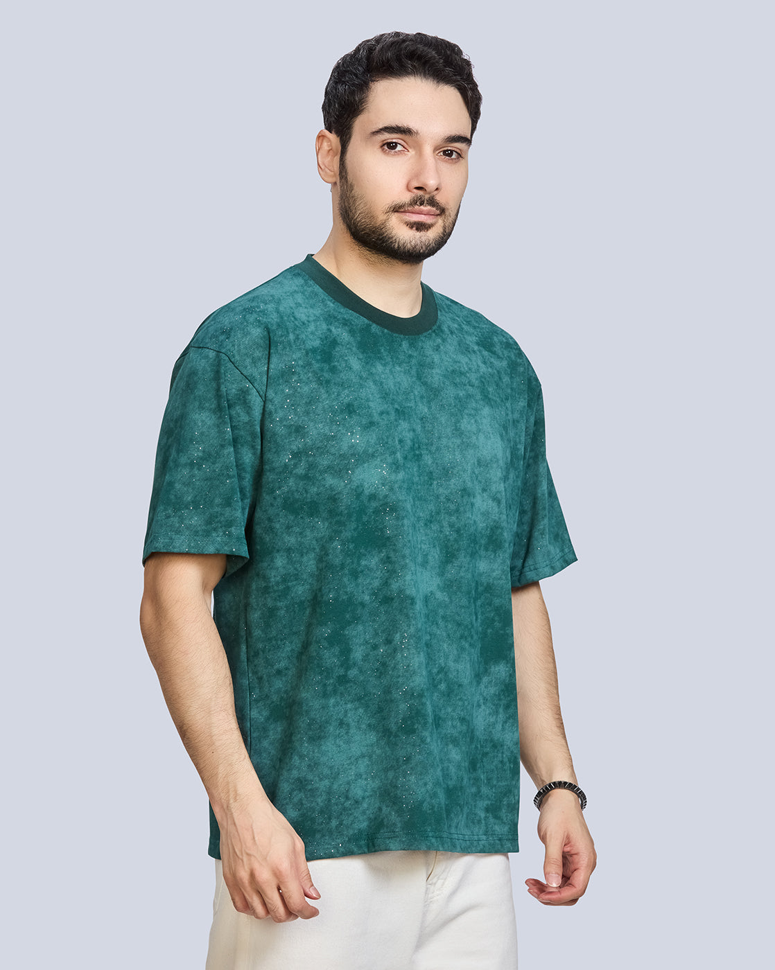 Round Neck Drop Shoulder Polyester T-Shirt