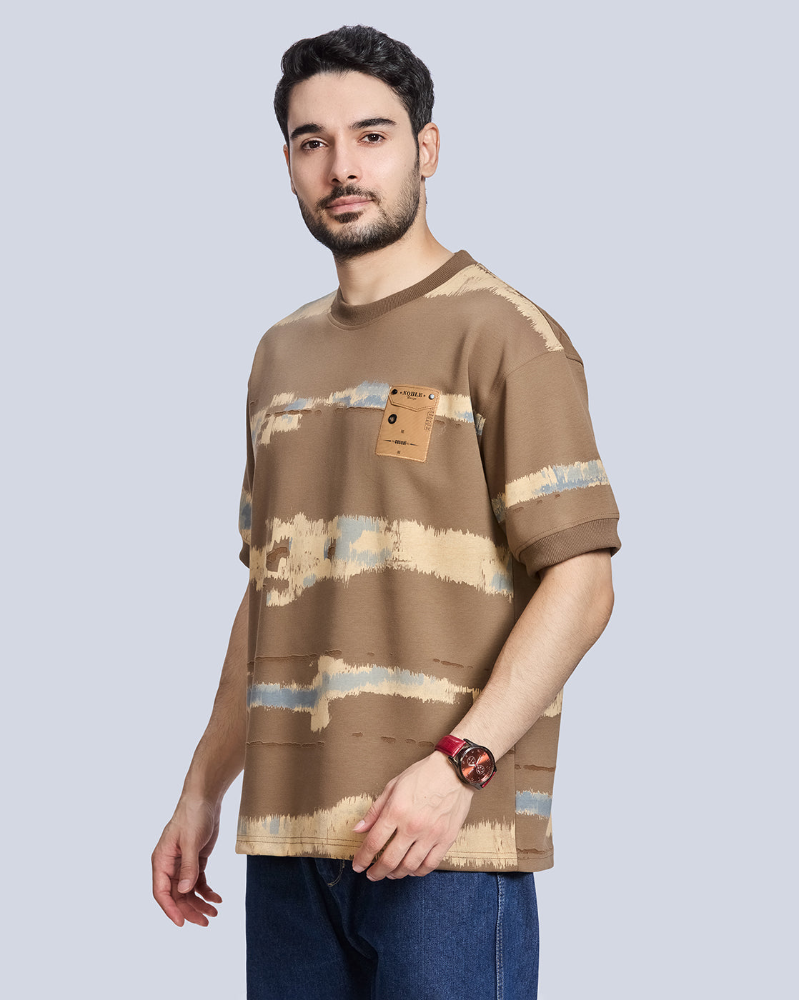 Round Neck Drop Shoulder Cotton T-Shirt