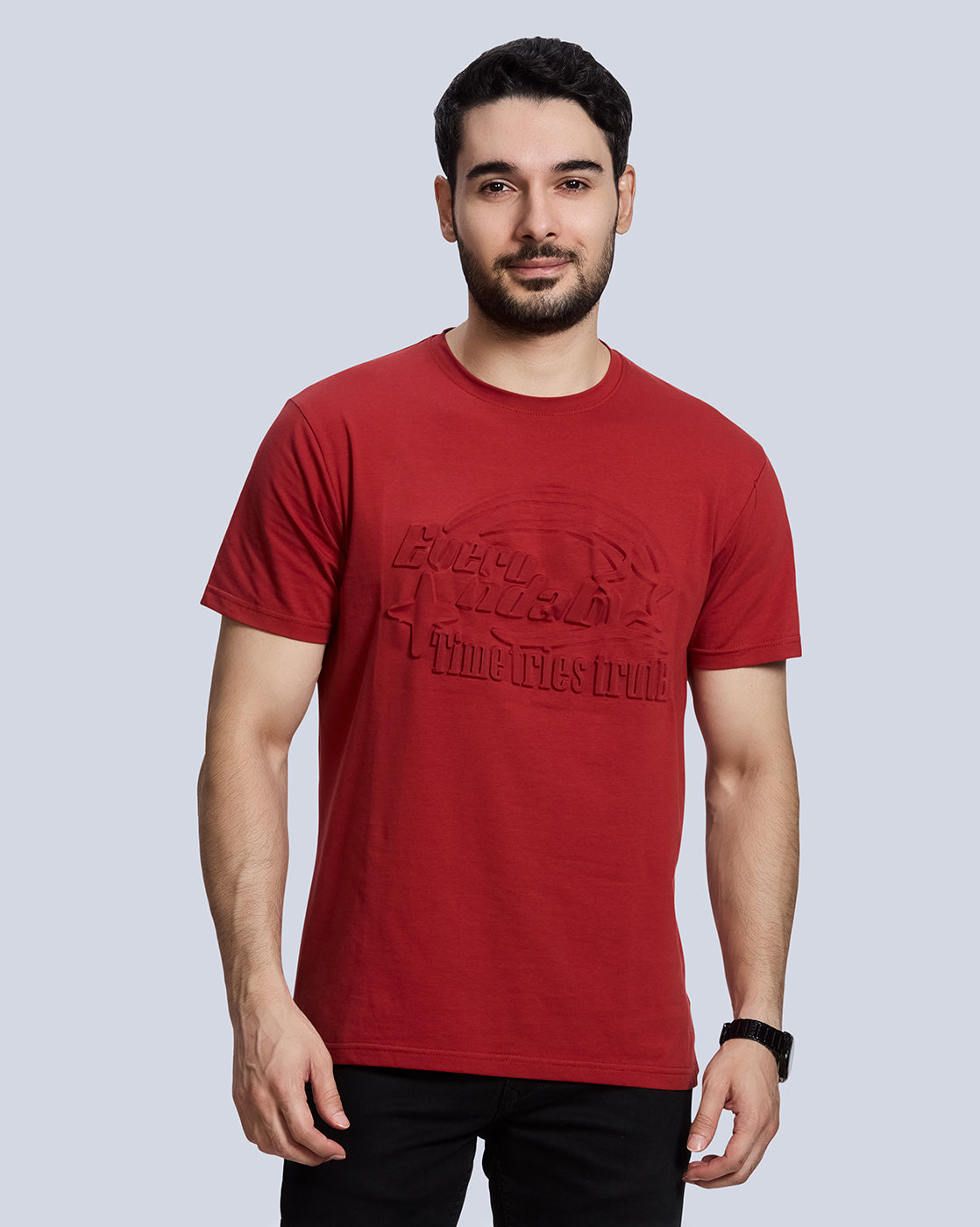 Rust Design Round Neck Cotton T-Shirt