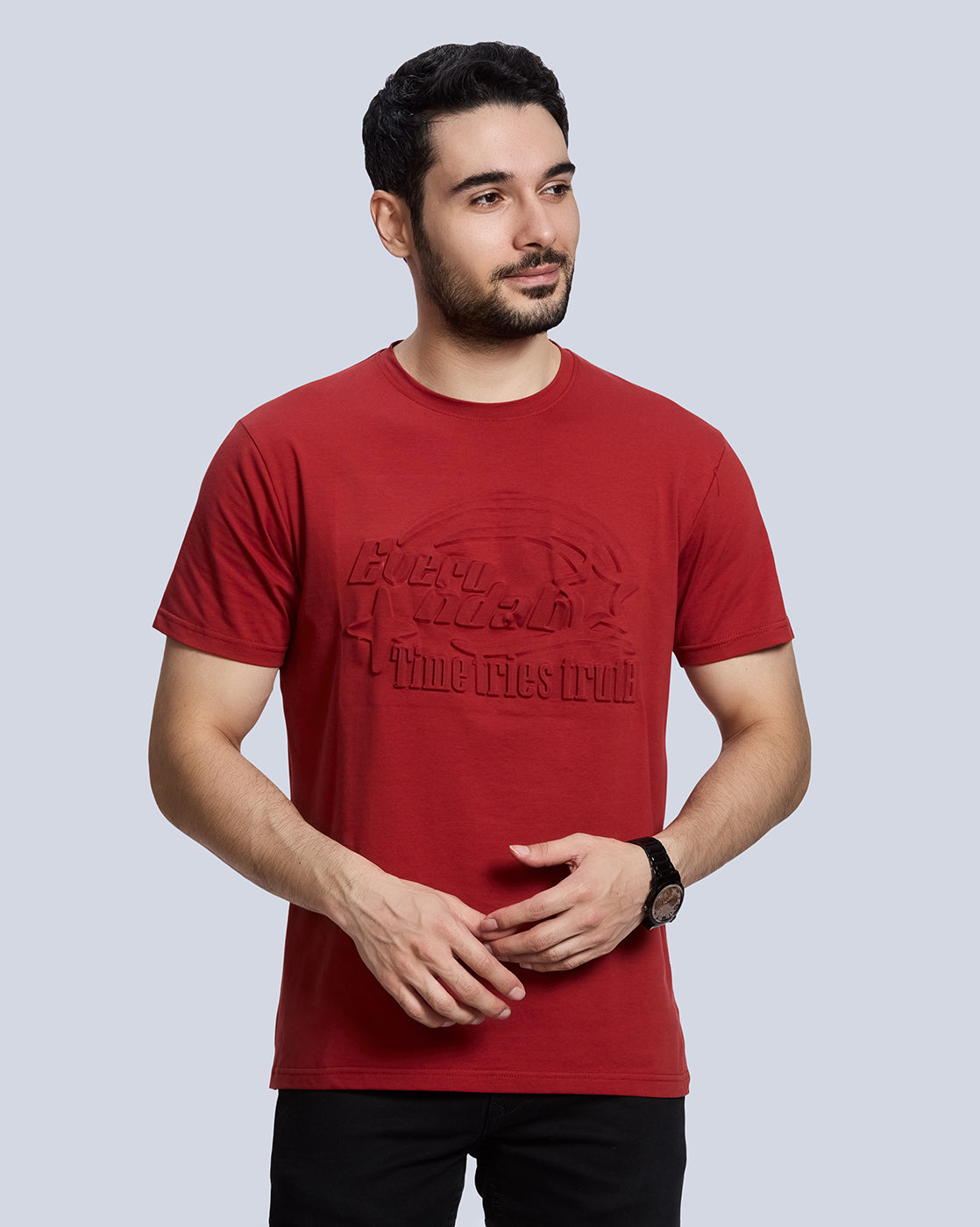 Rust Design Round Neck Cotton T-Shirt